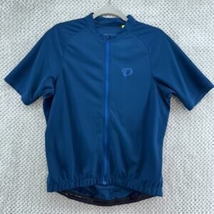 Pearl Izumi Cycling Shirt Mens M Blue Quest Short Sleeve Jersey Front Zip Pocket